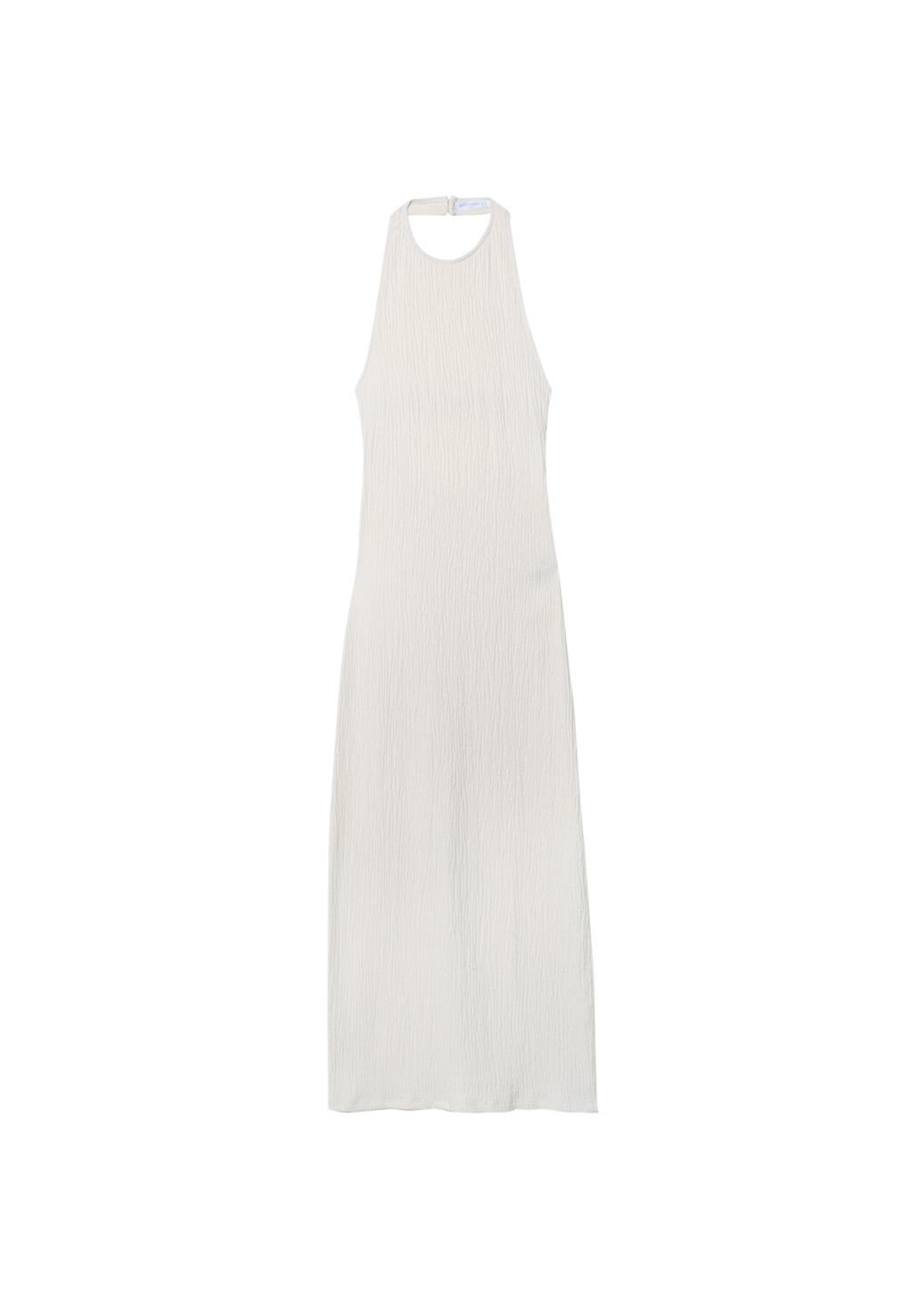 Textured halter midi dress