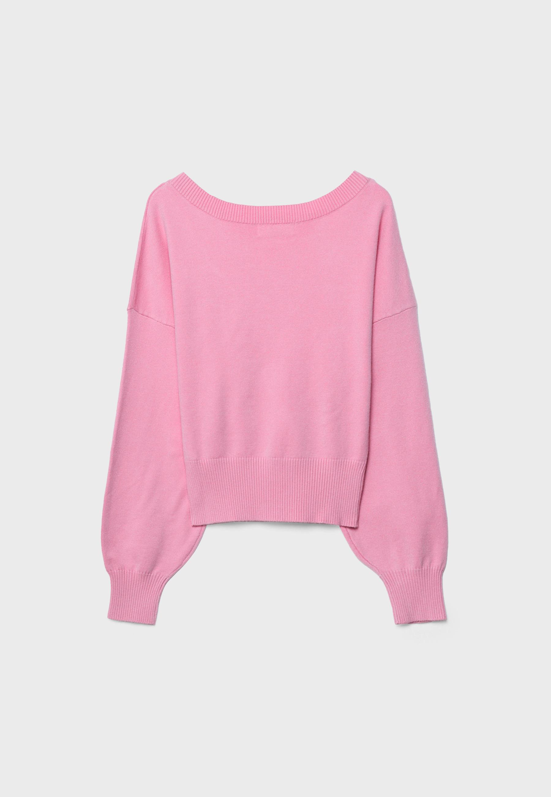 V-neck batwing sleeve jumper — Pink
