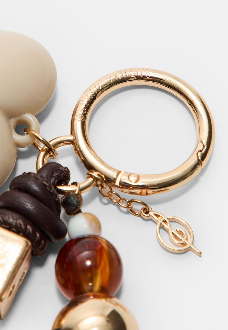 Stradivarius Μπρελόκ Με Καρδιά Και Χάντρες Χρυσαφί Os φωτογραφία