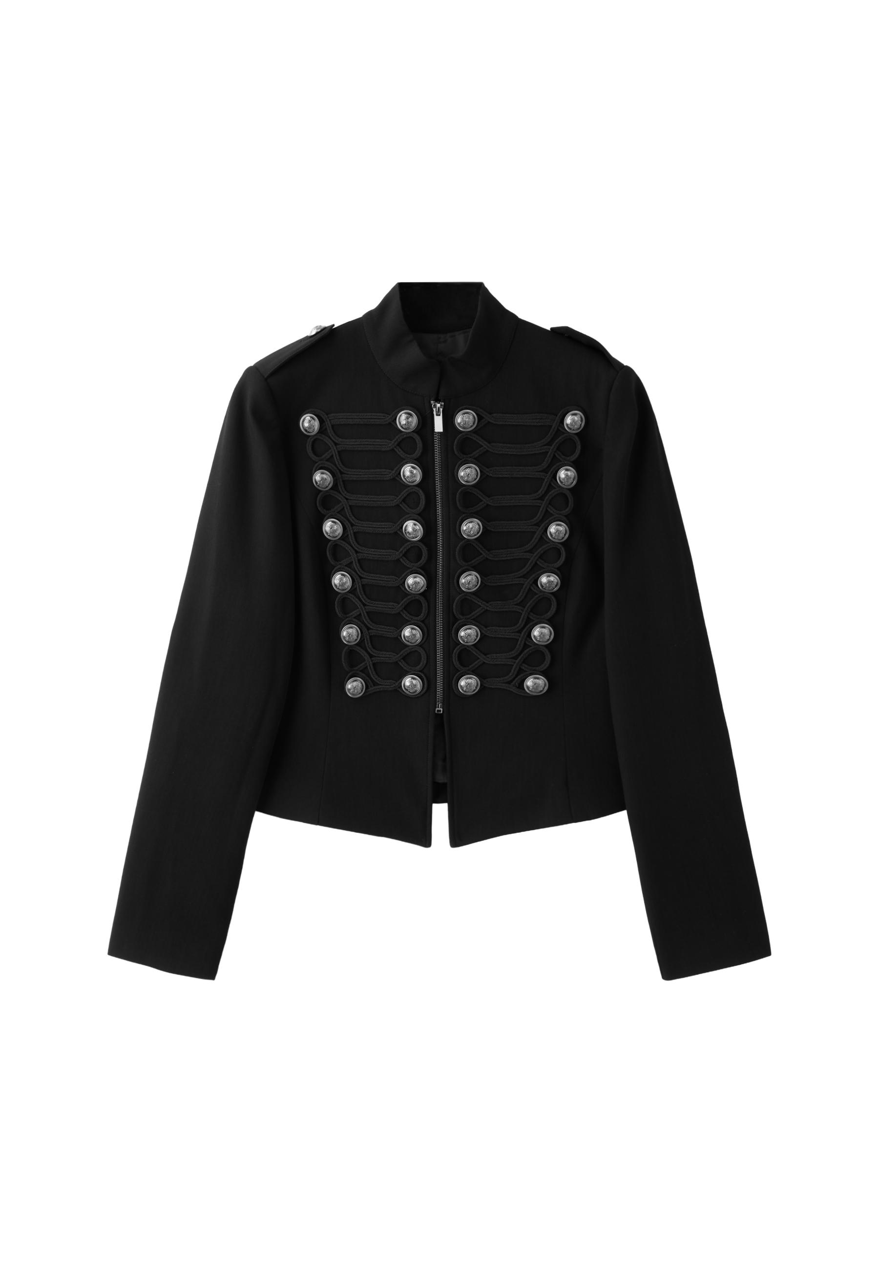 Fitted blazer with metal buttons — Black