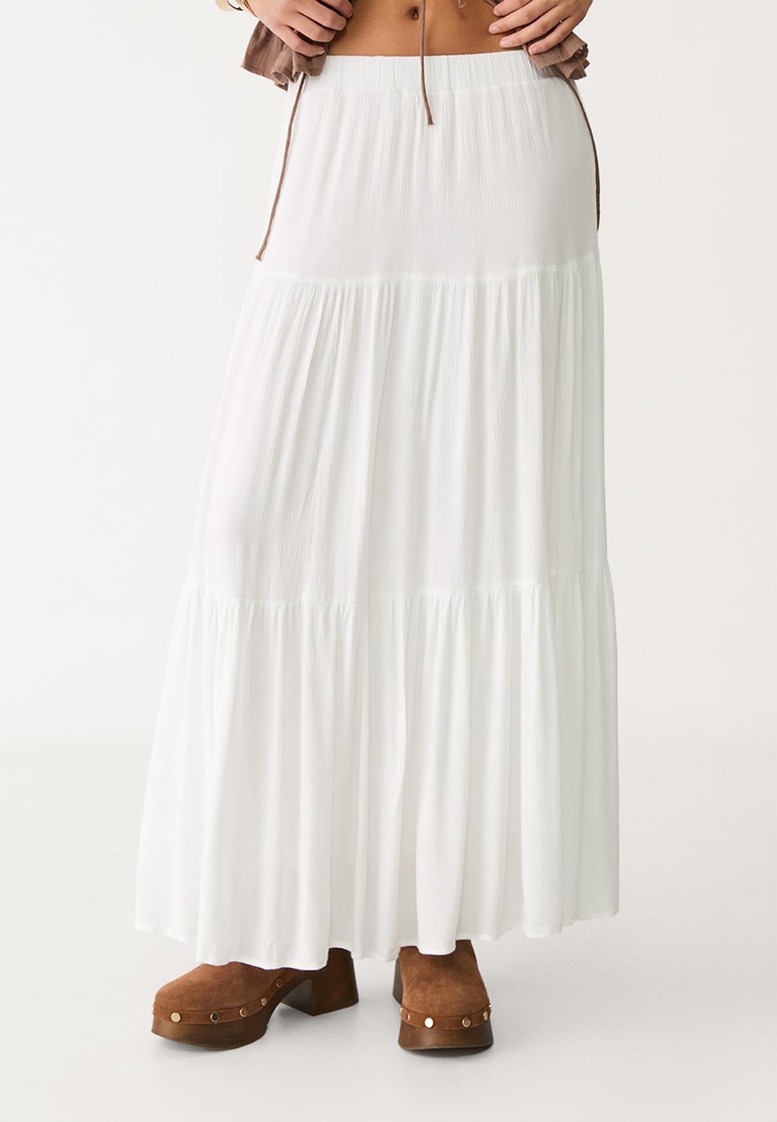 Falda Midi Falda Stradivarius Larga Plisada Larga Falda Plisada