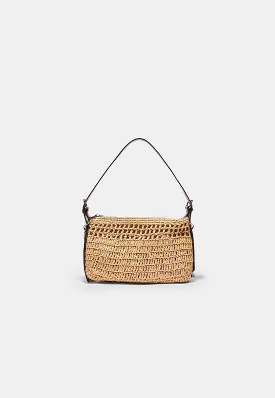 Stradivarius Mini Sac Bandoulière Crochet Écru Os