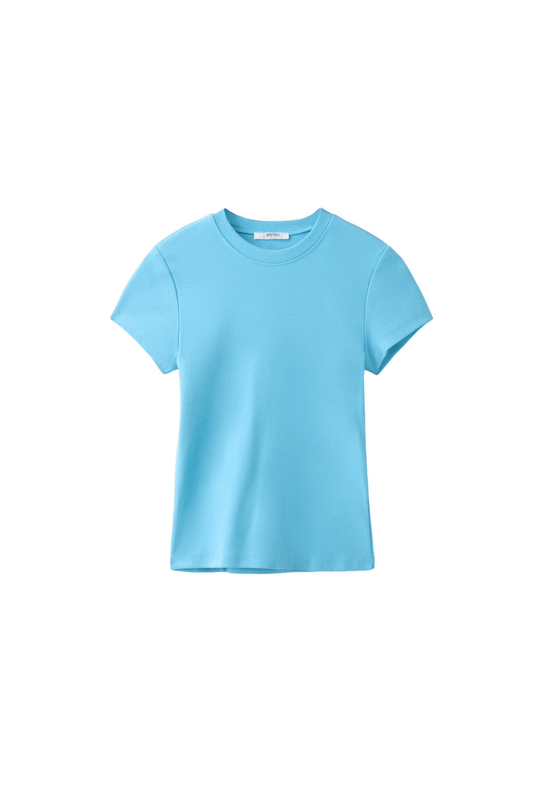 Basic round neck short sleeve T-shirt — Turquoise