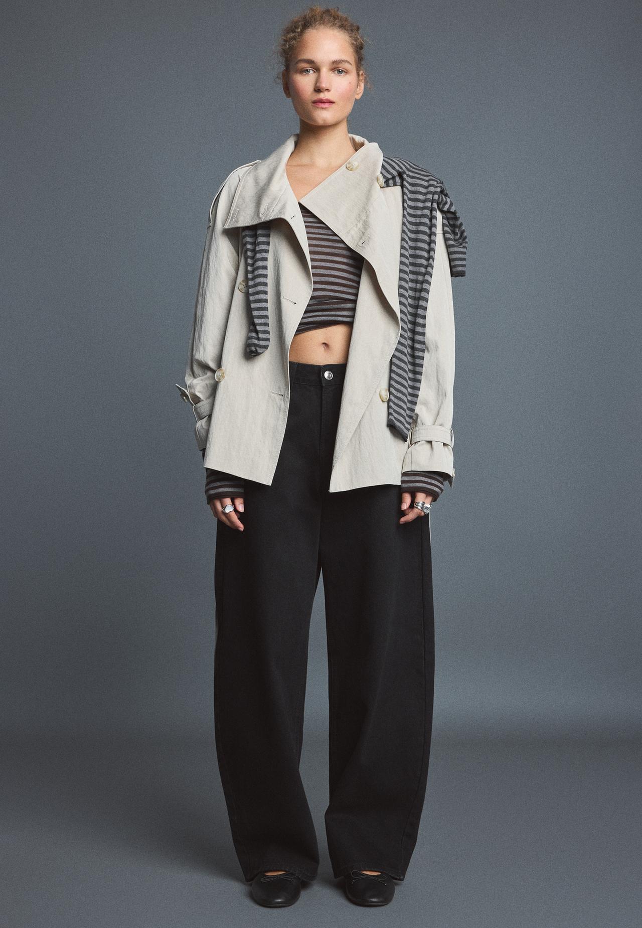 High neck trench coat — Beige