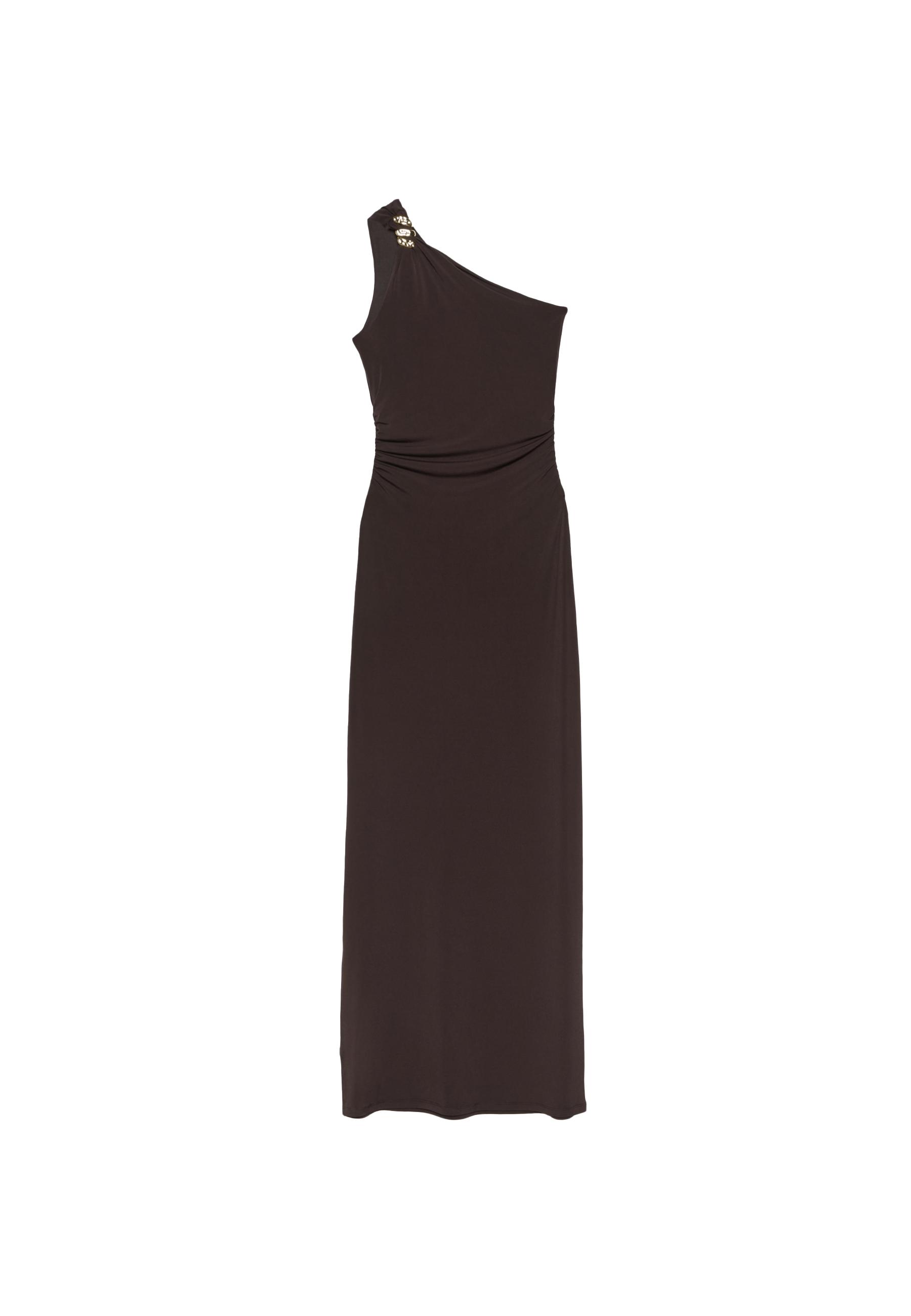 Metallic detail dress — Brown