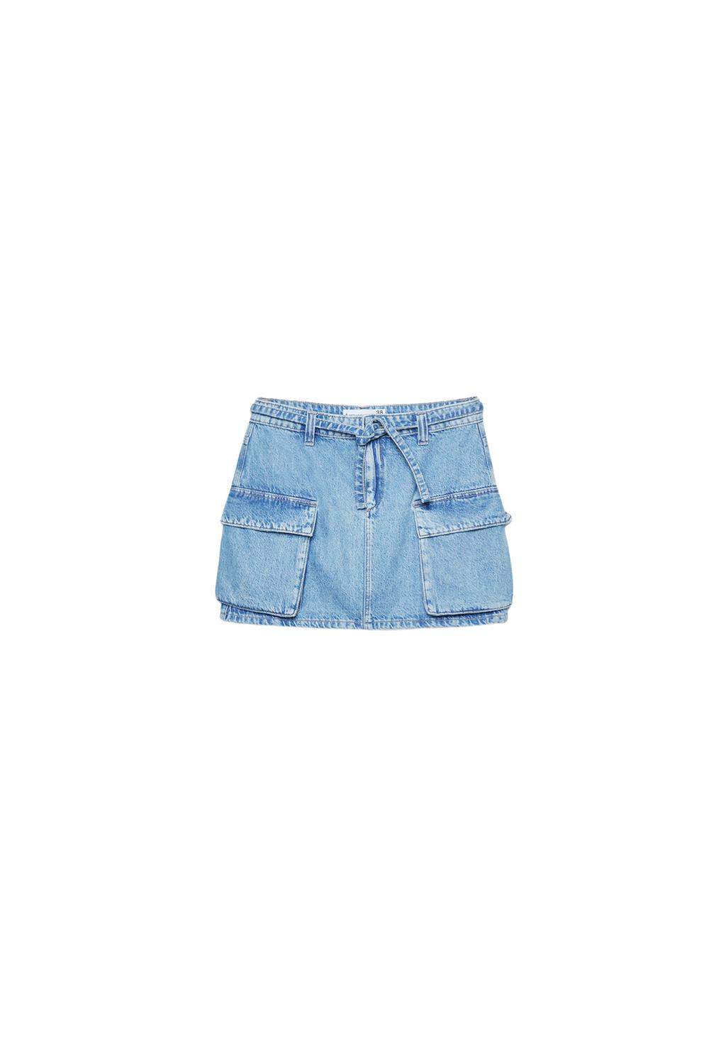 JJXX mini denim cargo skirt in light wash JJXX mini denim cargo skirt in light wash