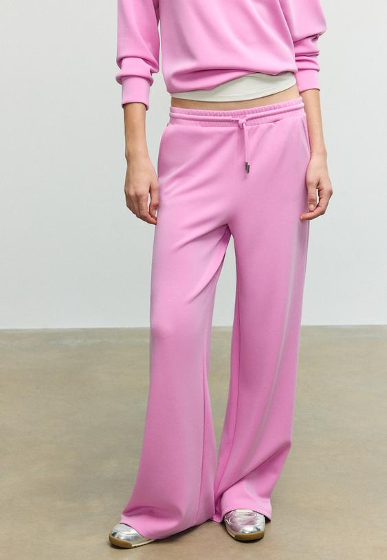 pantaloni jogger palazzo morbidi al tatto