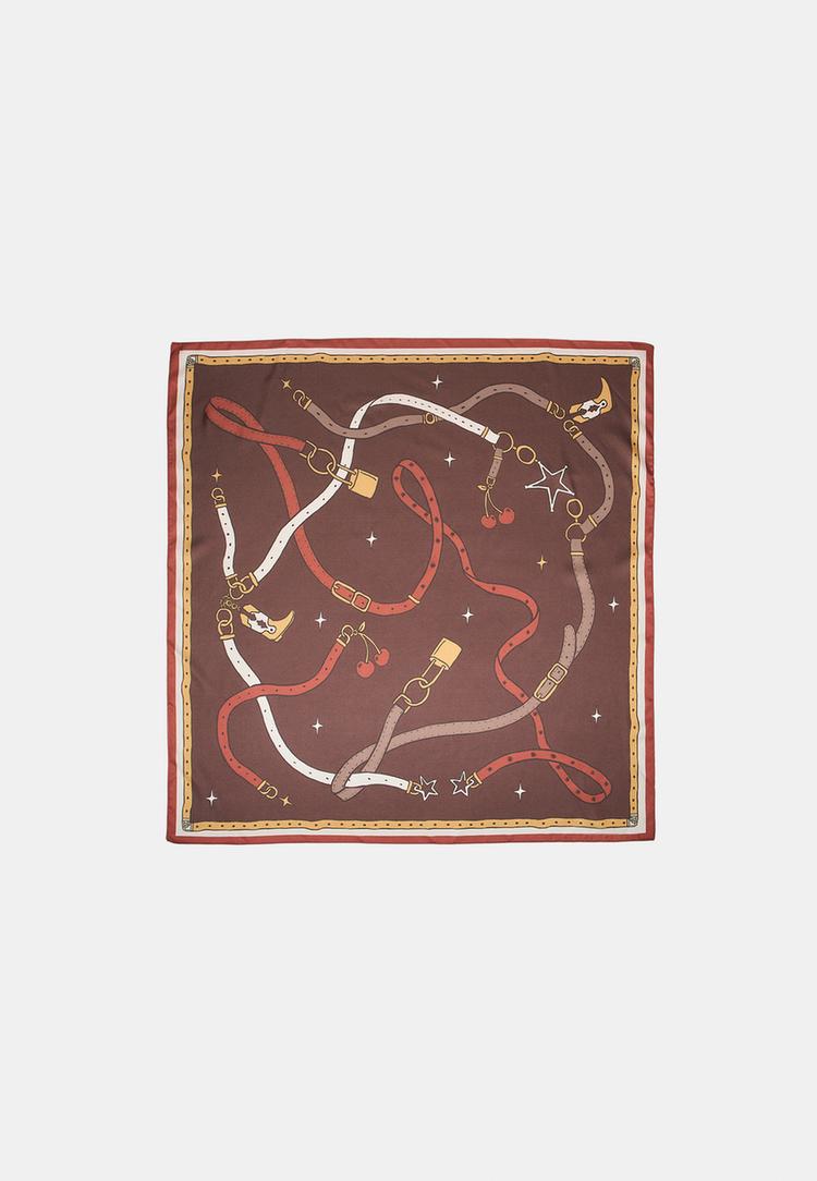 Stradivarius Φουλάρι Με Λουκέτα Καφέ Os