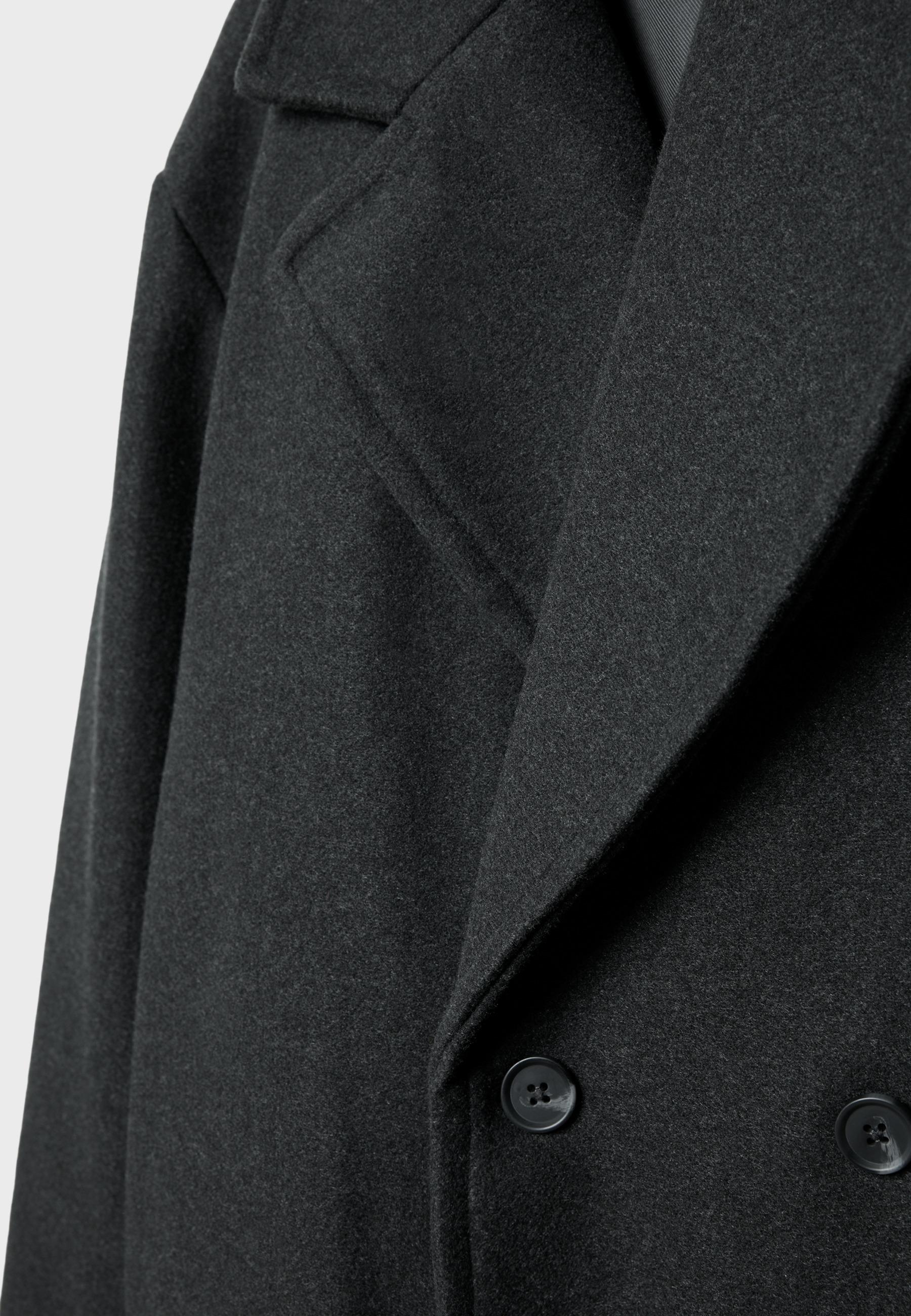 Oversize soft-touch coat — Dark grey