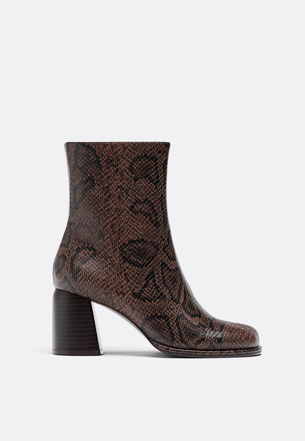 Stivaletti con tacco stampa animalier