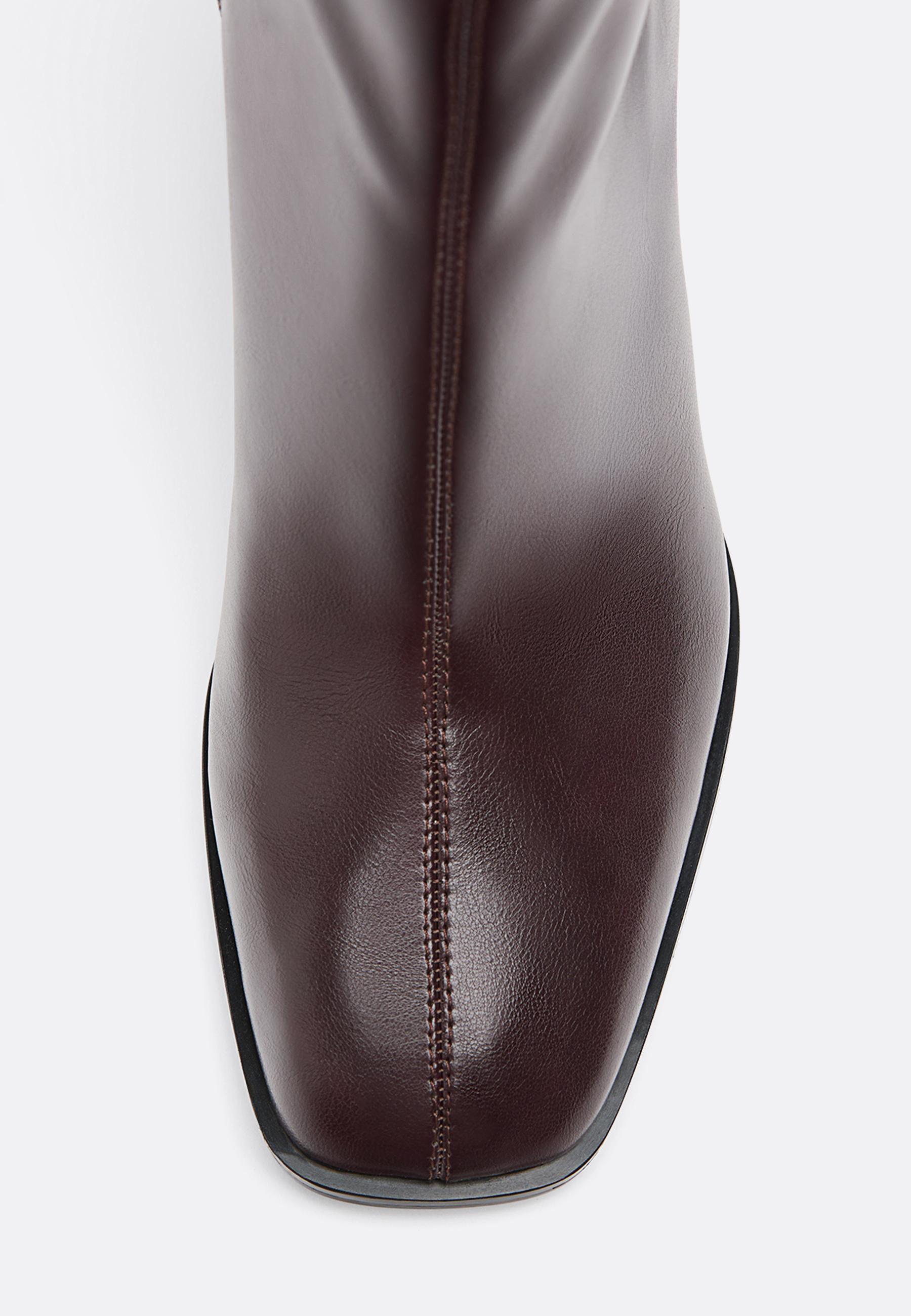 Block heel ankle boots — BURGUNDY