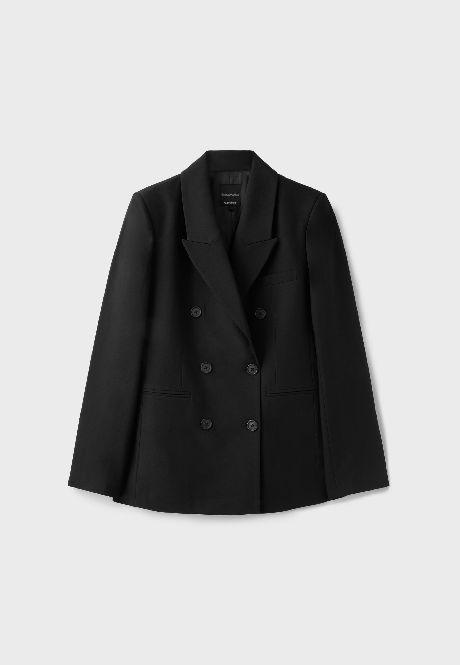 Fitted blazer with buttons — Black