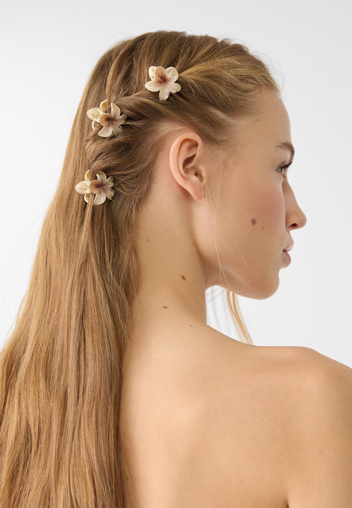 Stradivarius Accesorios Pelo Zara Set Mini Pinzas Flor