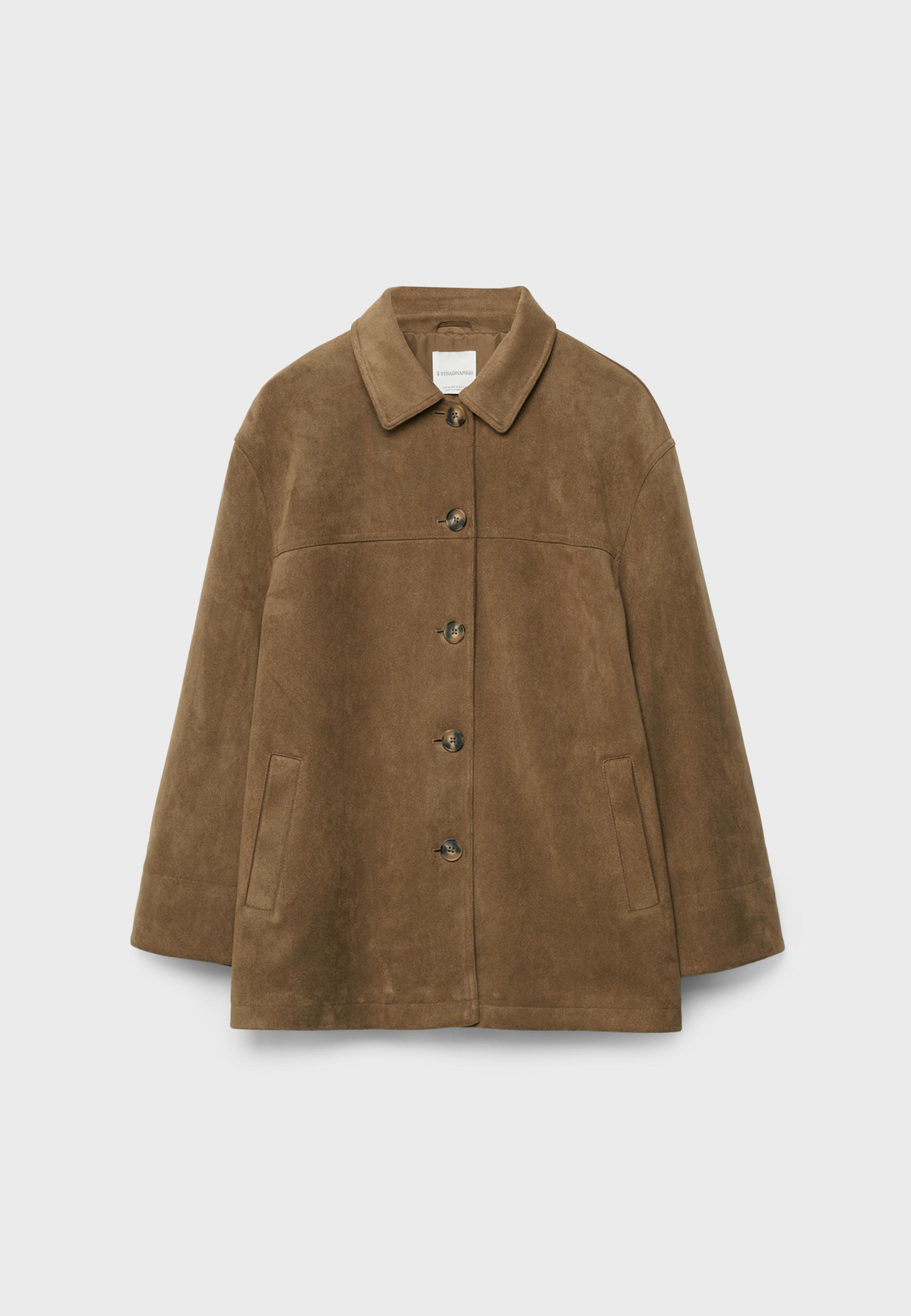 Faux suede jacket — Beige