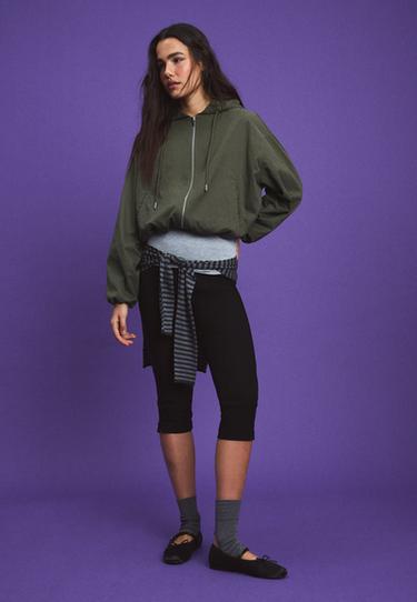 Basic nylon hood jacket — Khaki 2
