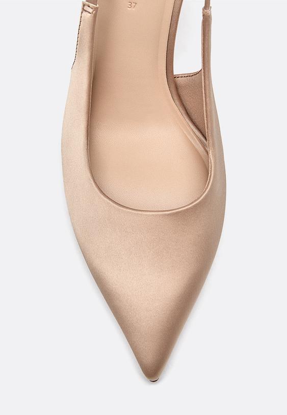 zapatos tacon satinado