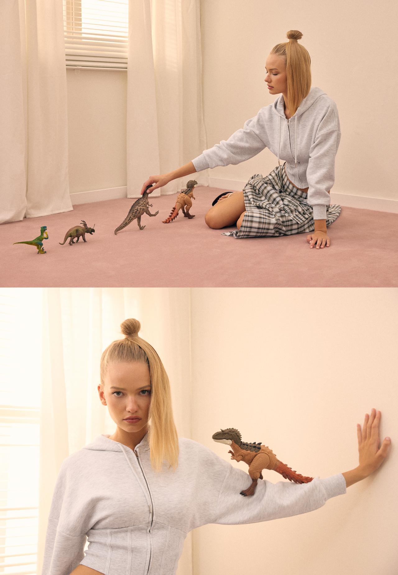 Corset hoodie — Grey melange
