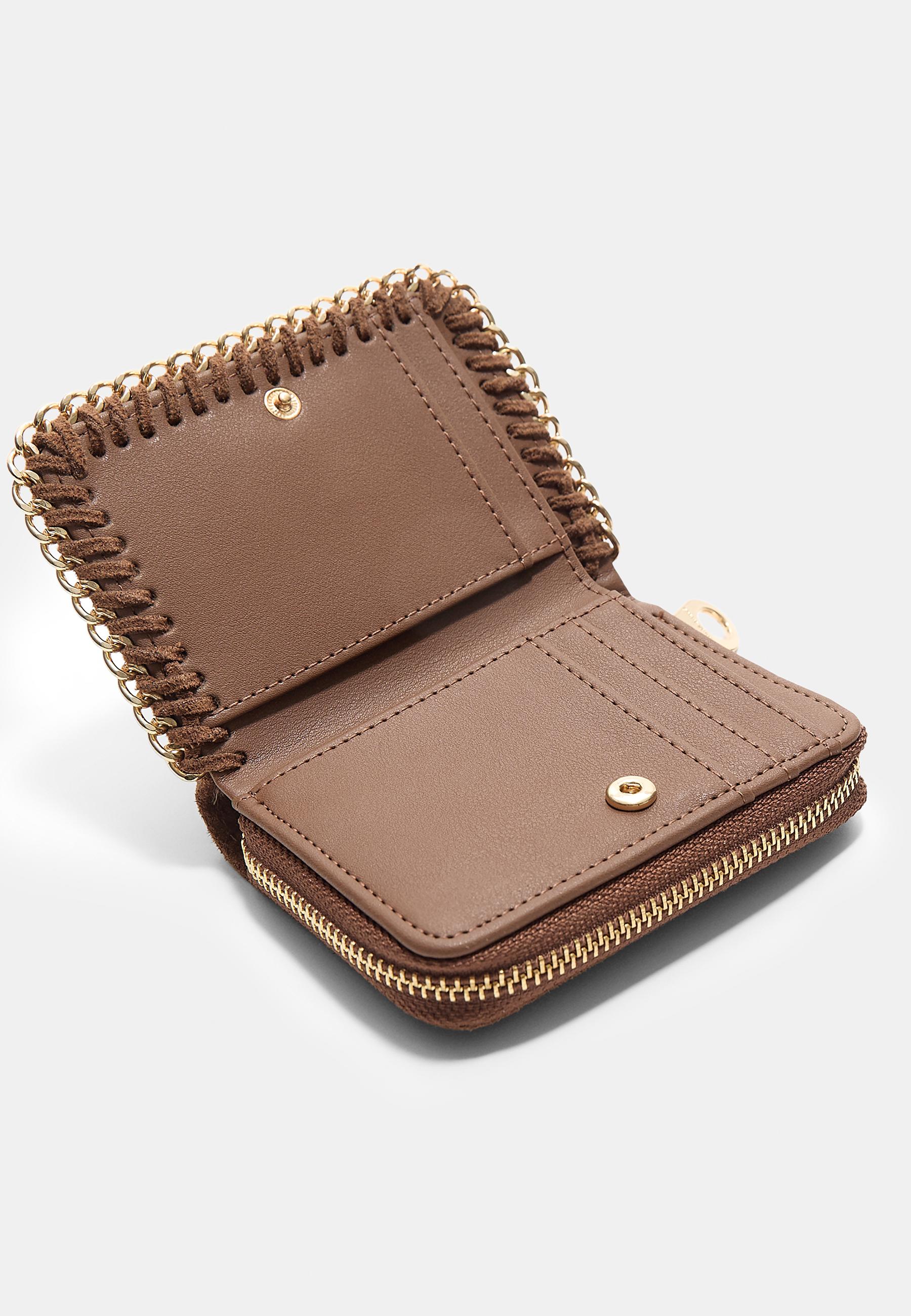 Card holder purse with chain detail — Terracotta