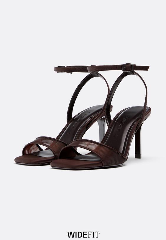 Wide Fit. Sandali S Tanko Peto In Mrežico