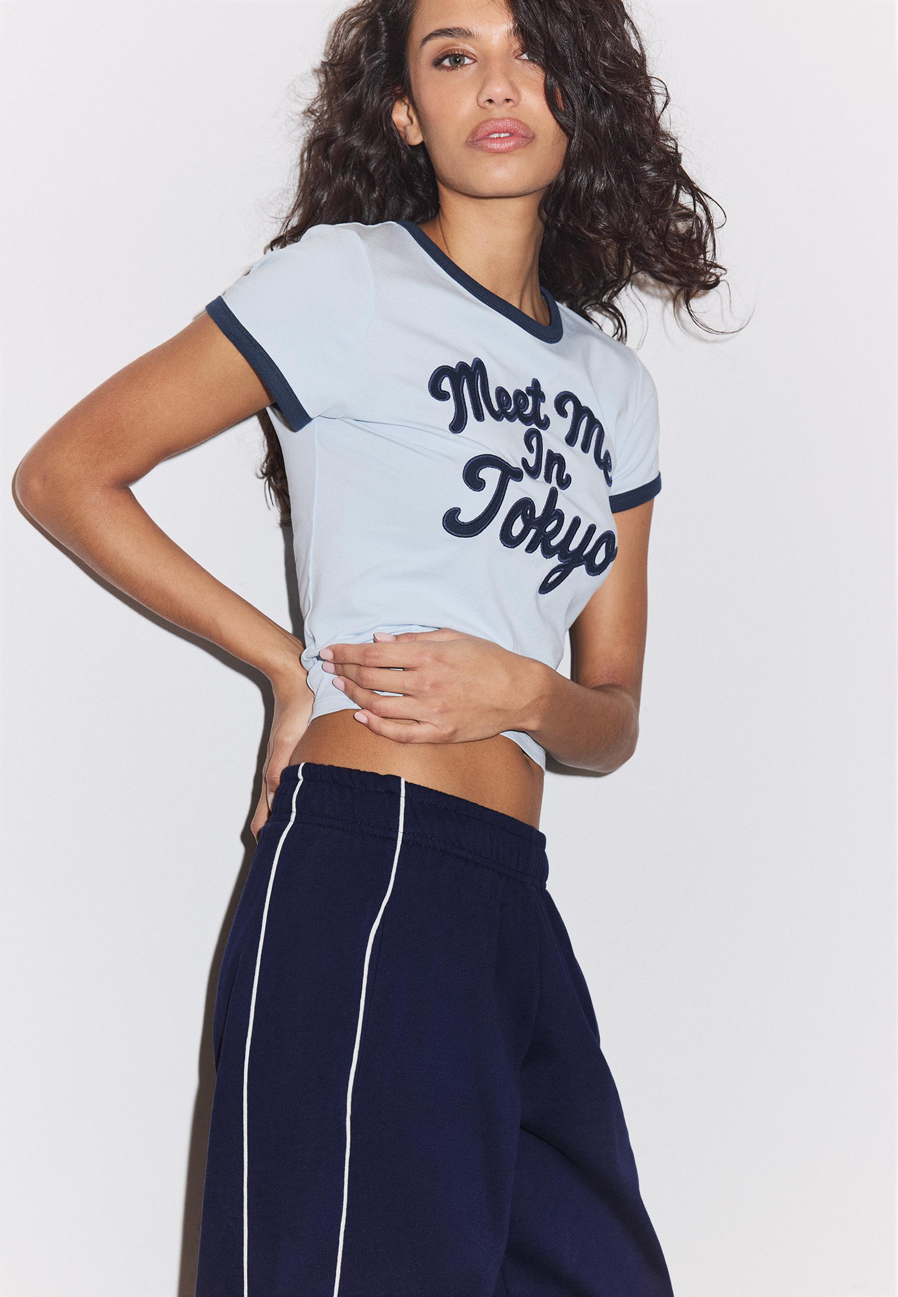 Piping jogger trousers — Navy blue