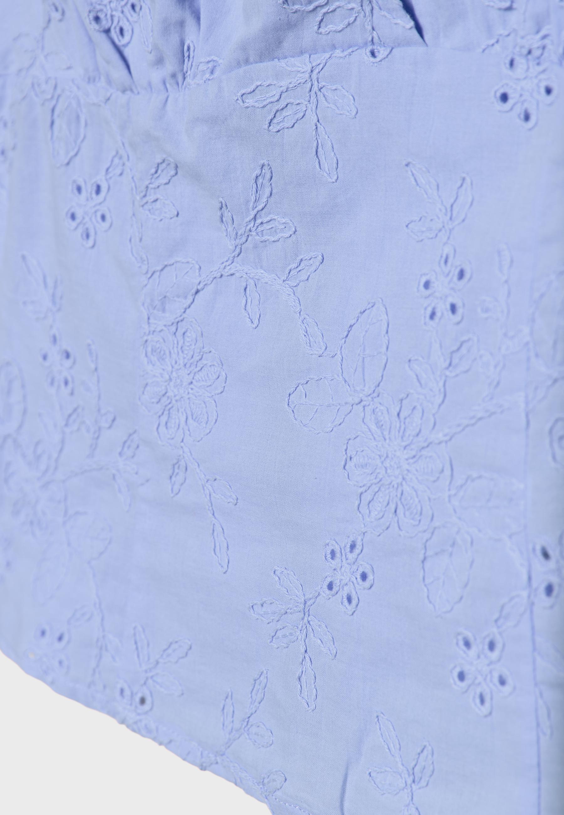 Embroidered halter top — Blue