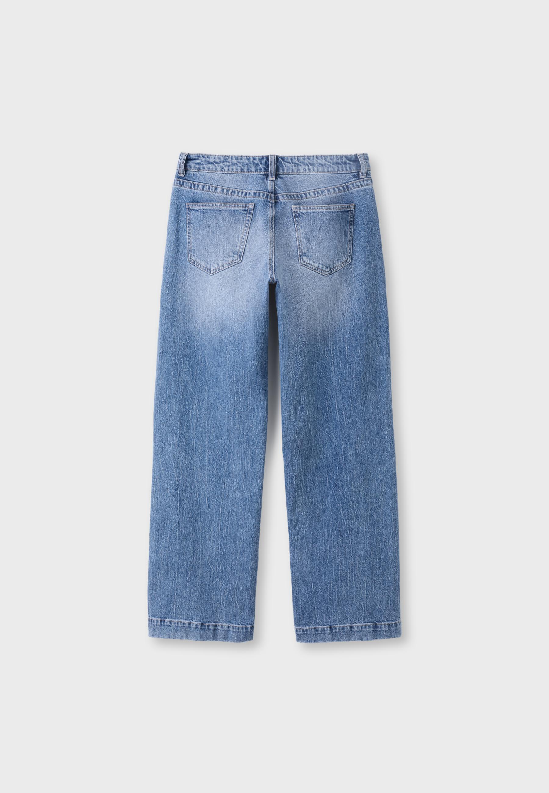 Low-rise straight jeans — MEDIUM LIGHT BLUE DENIM