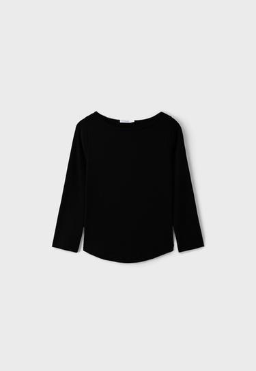Boat neck basic T-shirt — Black 7