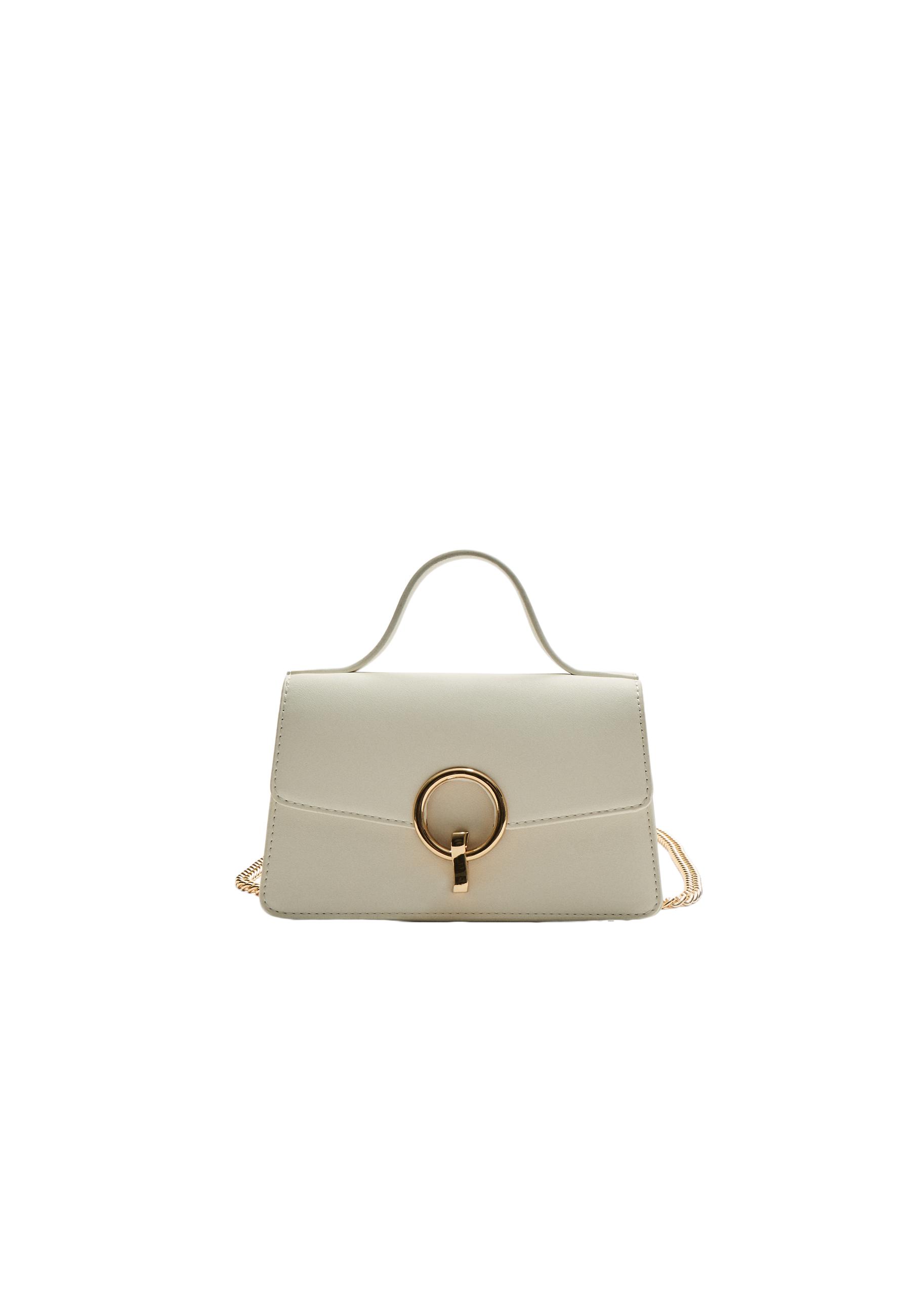Round-clasp shoulder bag — White