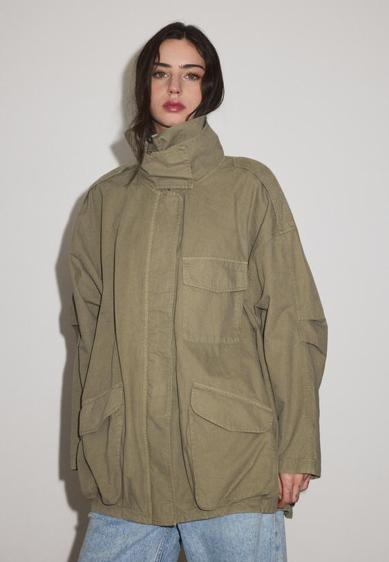 oversized parka met zakken