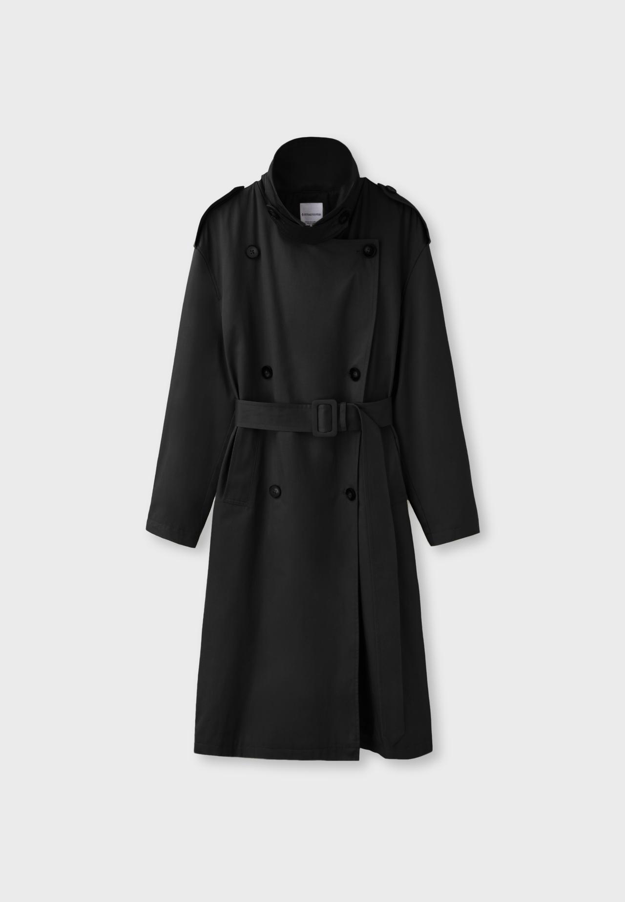 Long basic trench coat — Black