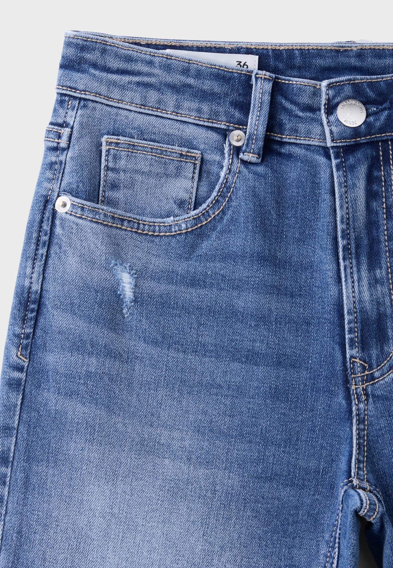D78 cropped bell bottom jeans — MEDIUM LIGHT BLUE DENIM