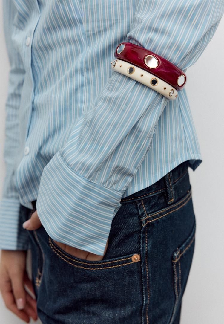 set 2 pulseras efecto cristal