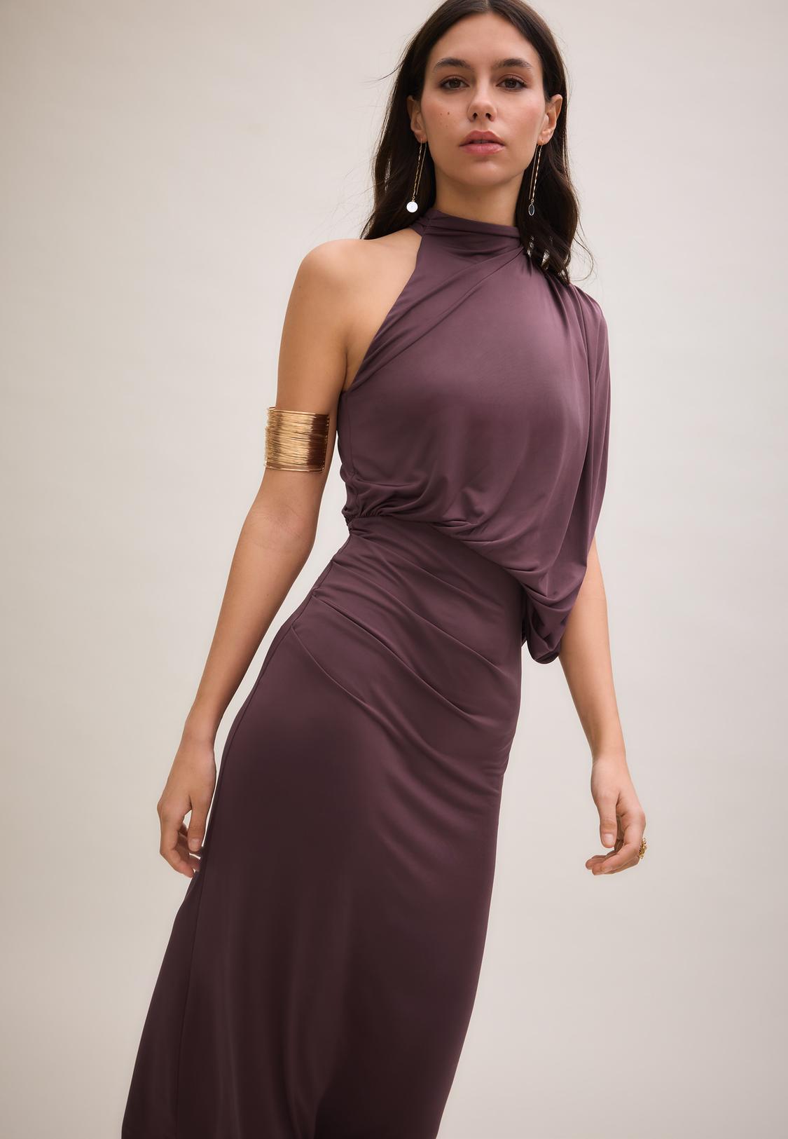 strapless open back dress Entro Entro Gingham Print Flutter Sleeve Square Neck Maxi Dress Purple Pink Medium | Sz: M