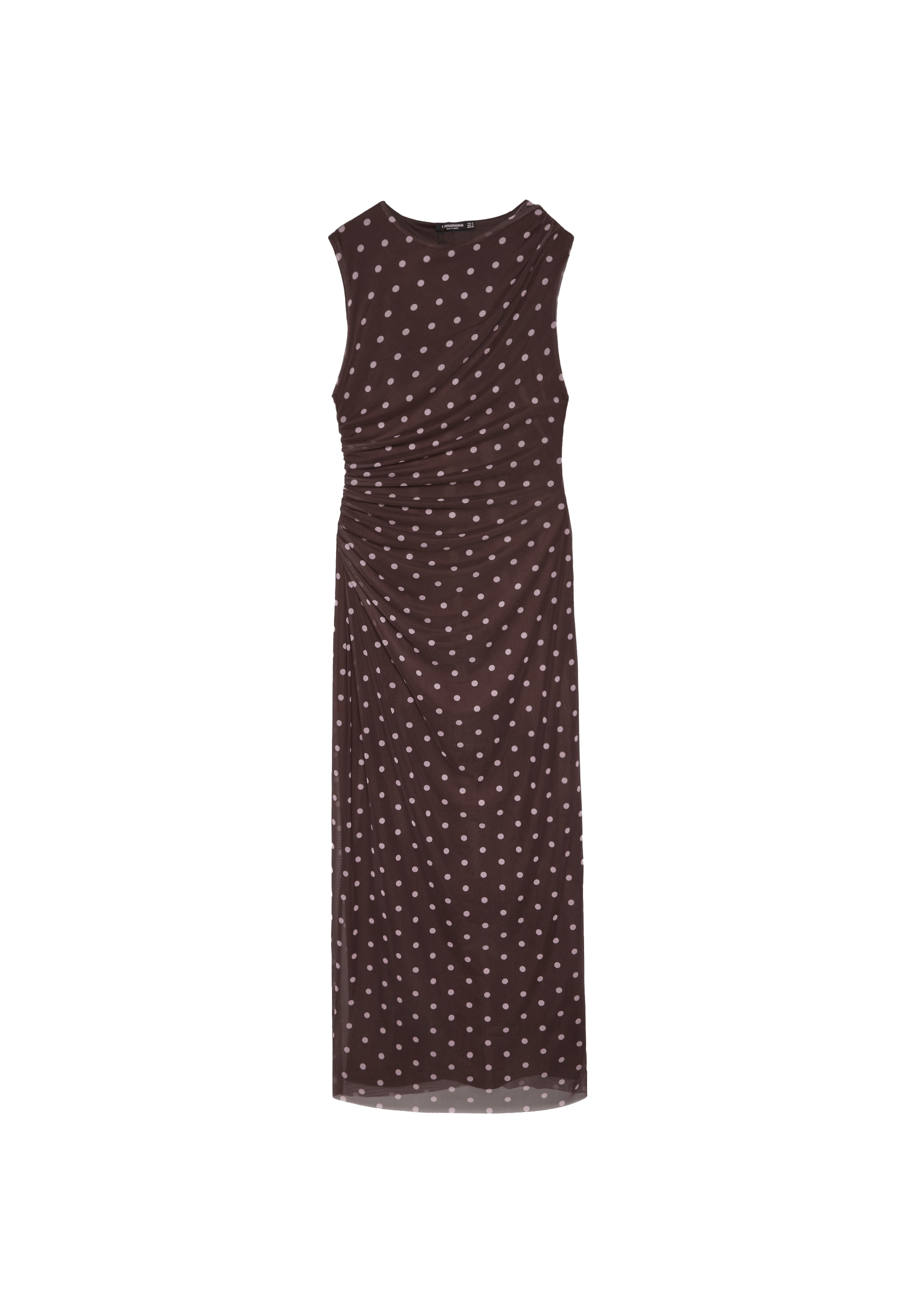 Polka dot print midi dress — Brown
