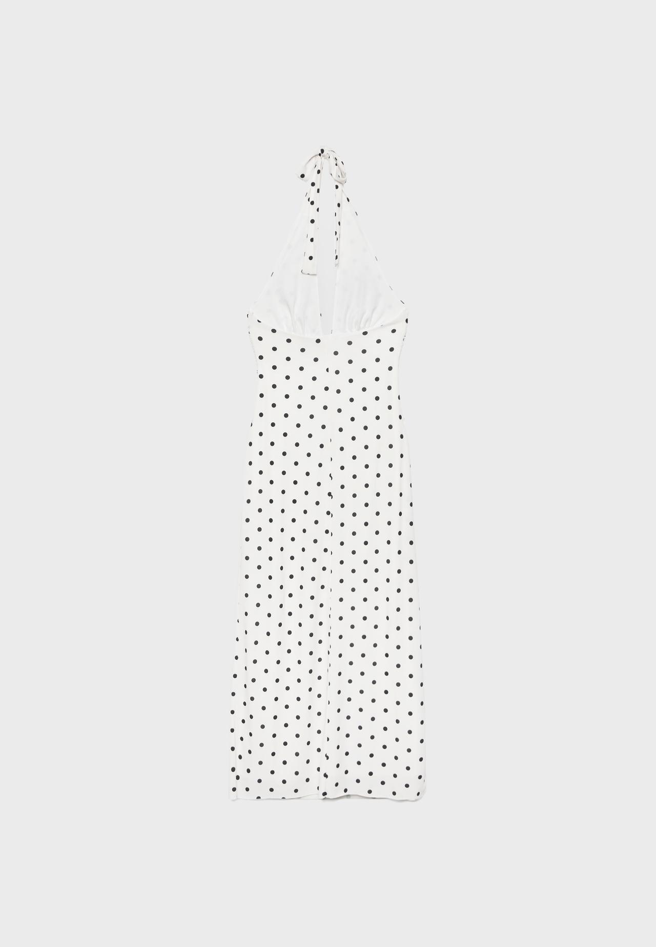 Open back halter midi dress — Ecru