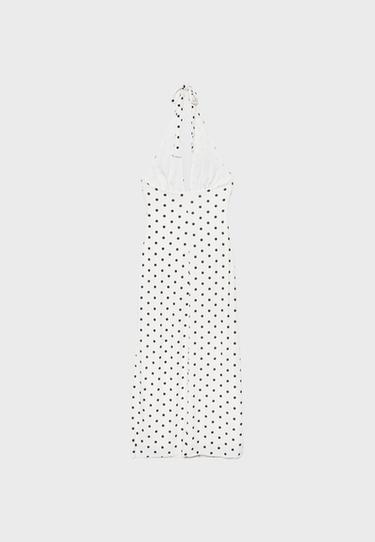 Open back halter midi dress — Ecru 8