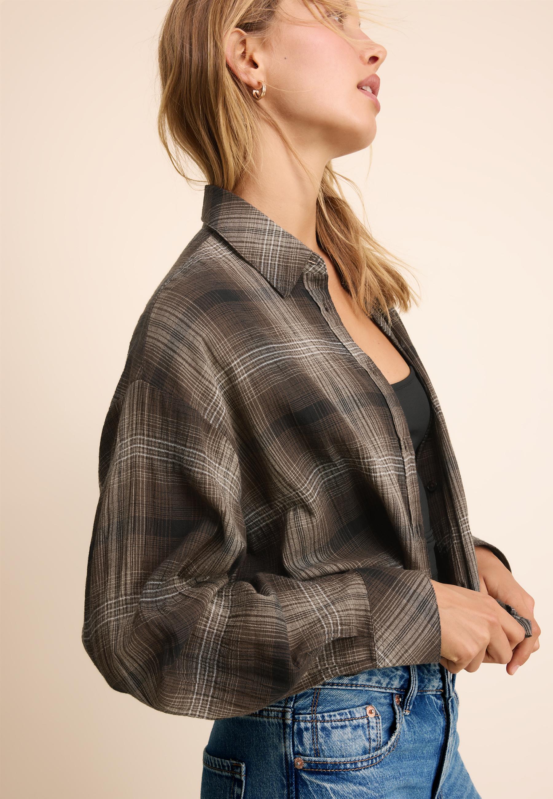 Adjustable regular-fit shirt — Brown