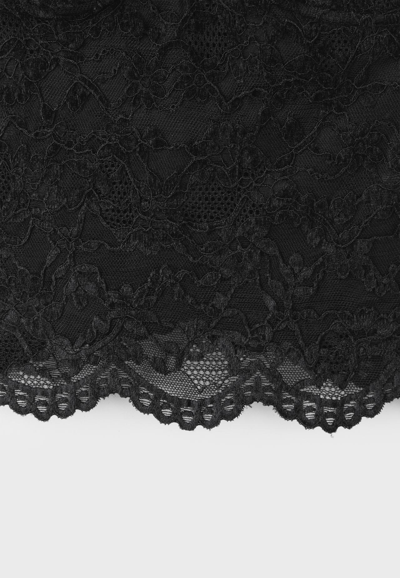 Lace top with wide straps — Black