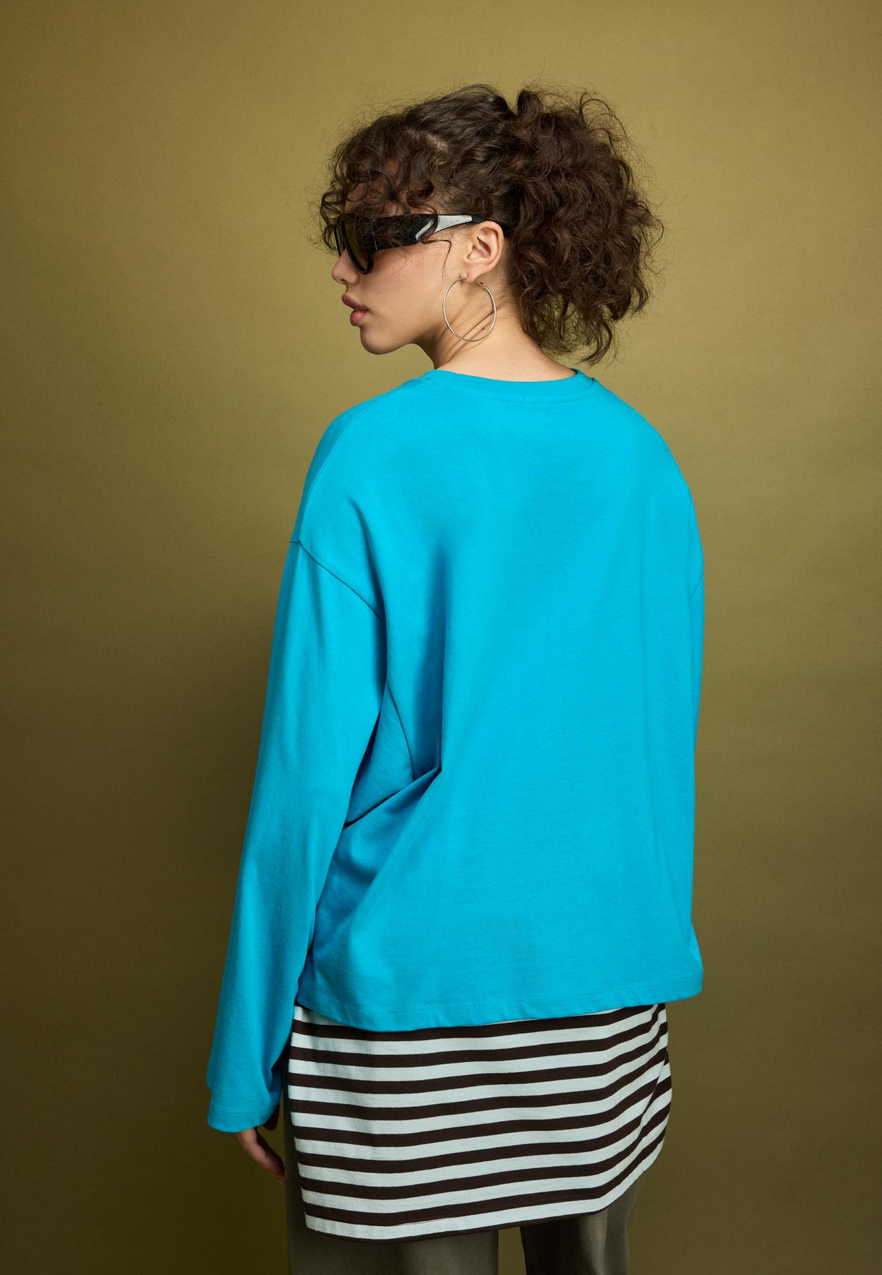 Long sleeve T-shirt — Turquoise