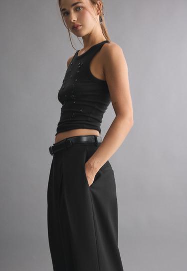 Maxi-darted trousers with belt — Black 6