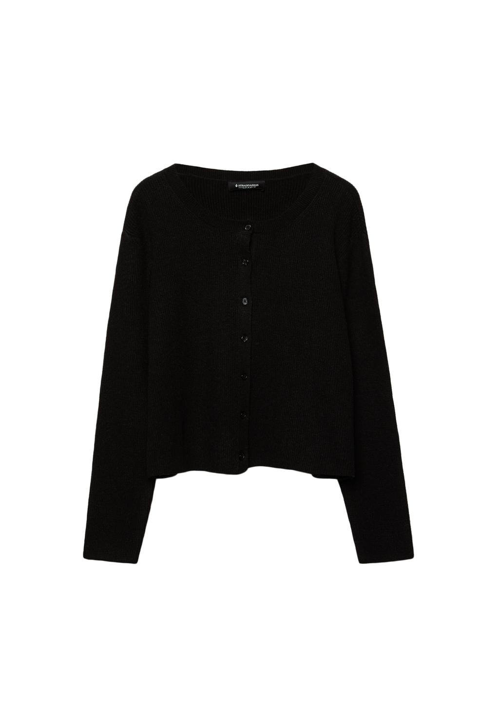 Cardigan in maglia a coste con bottoni