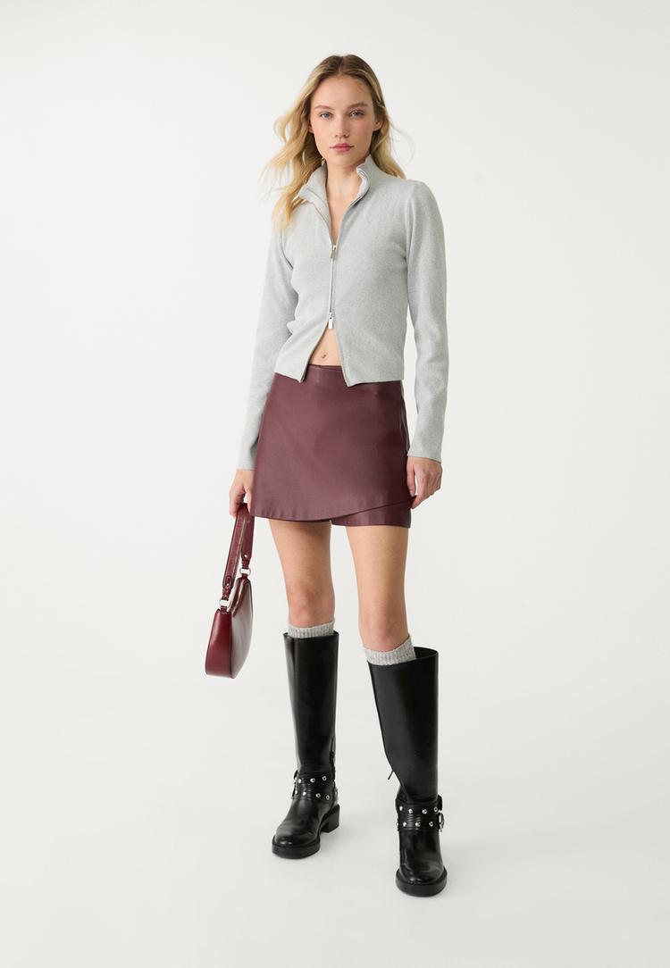 chaqueta de punto ajustada con cremallera
