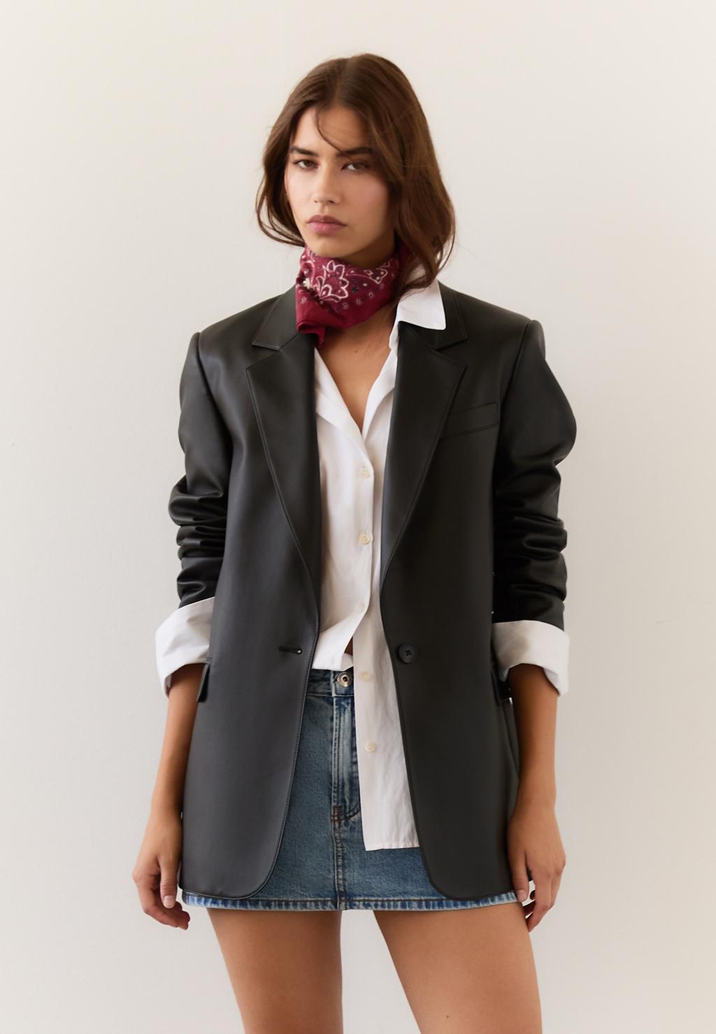 Suni deri regular fit blazer
