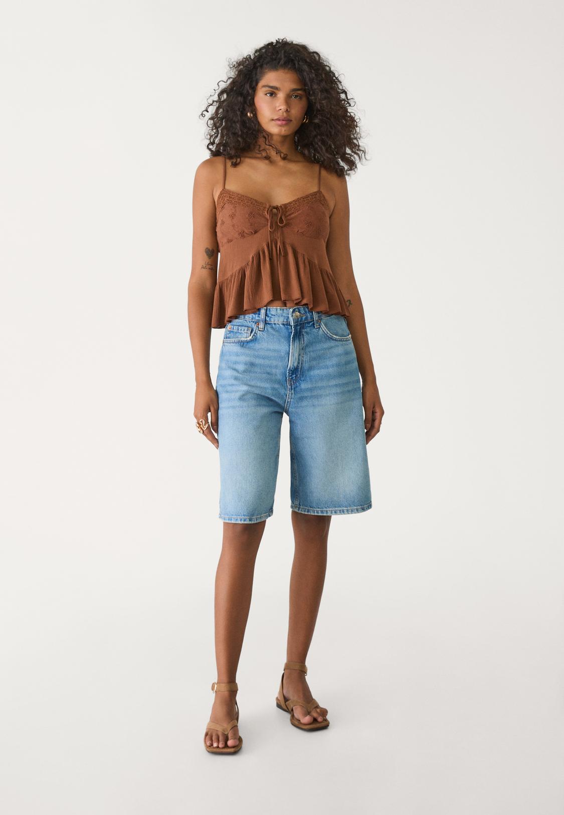 Denim Shorts Bermudas Vaqueras Mujer Stradivarius D95 Bermuda