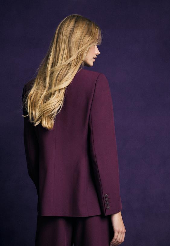 Stradivarius Getailleerd Colbert Met Knopen Purper M