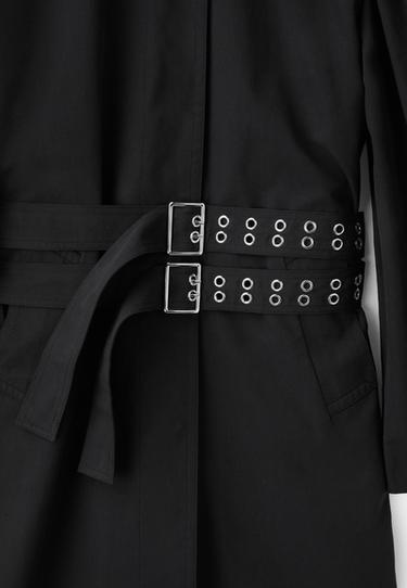Voluminous sleeve trench coat — Black 9