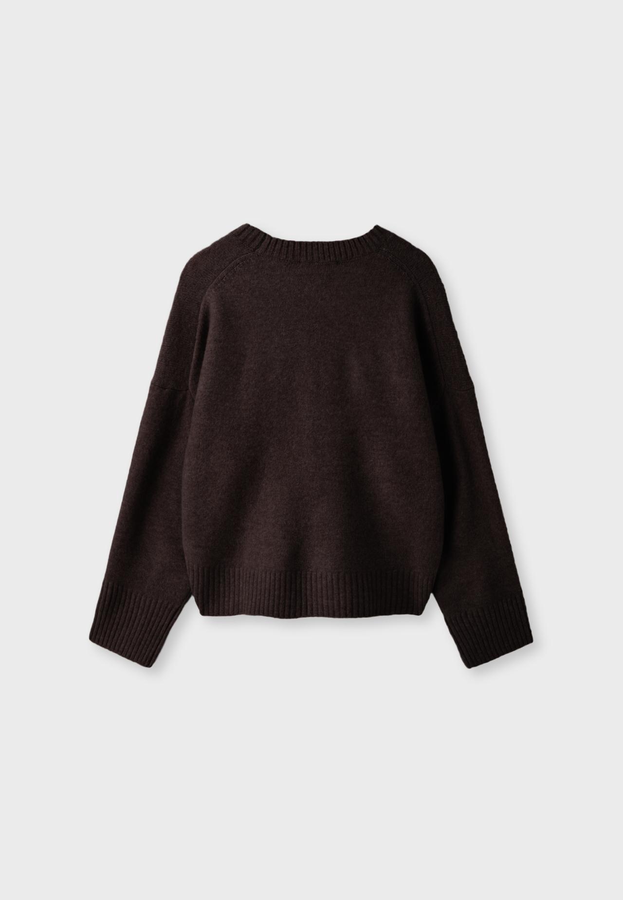 Soft-touch basic knit jumper — Brown