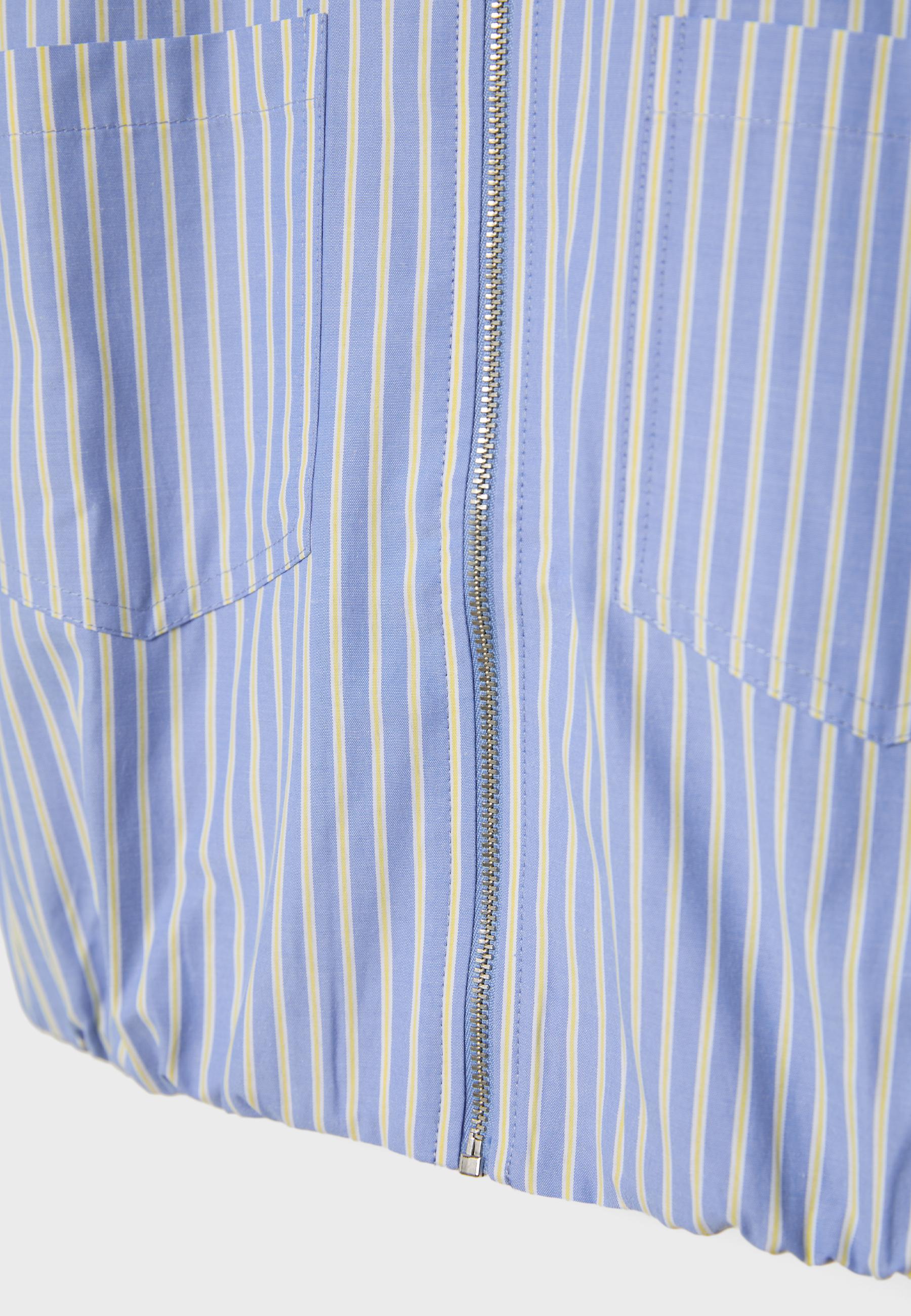 Sleeveless balloon zip shirt — Blue