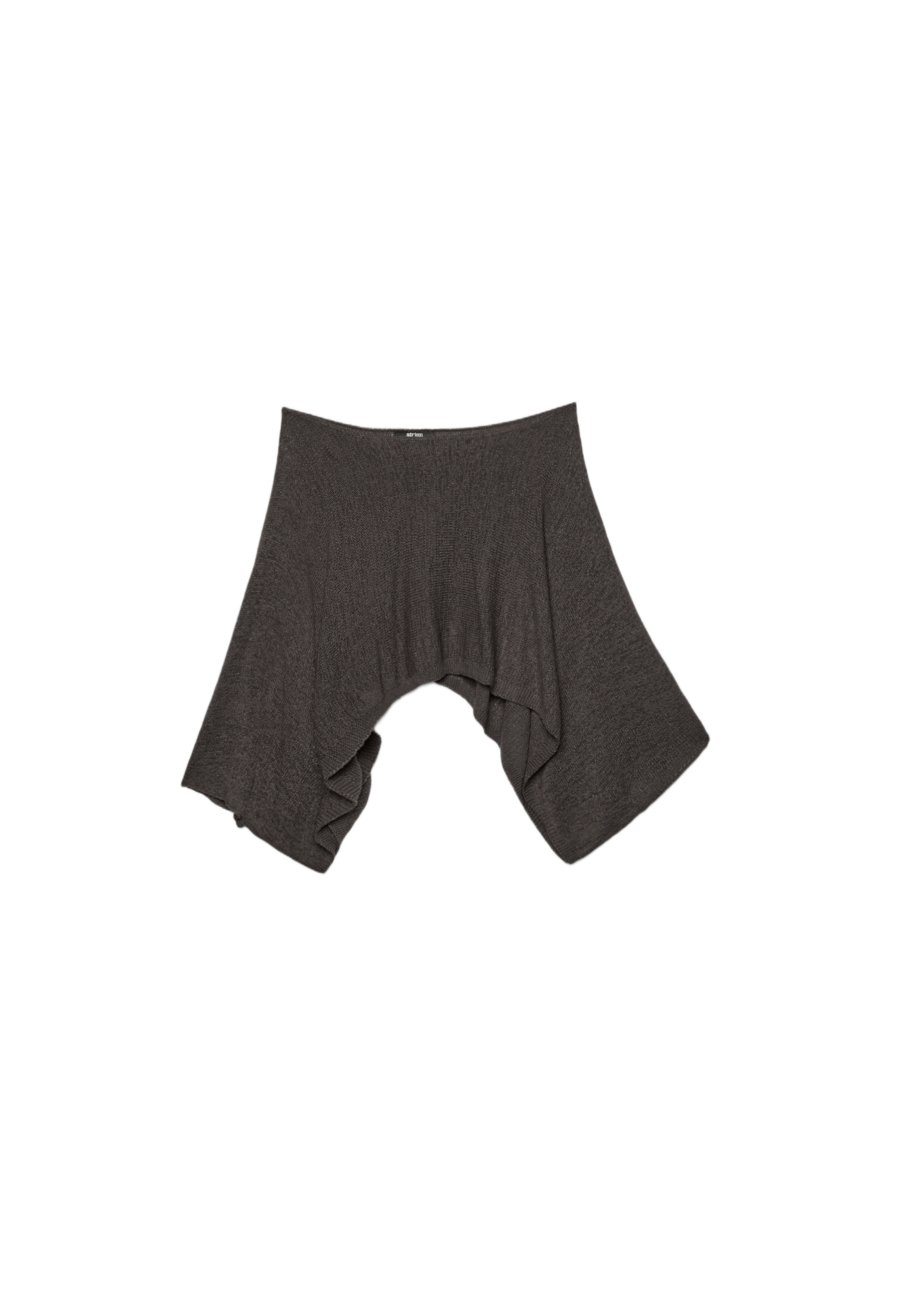 Fine knit cape — Brown
