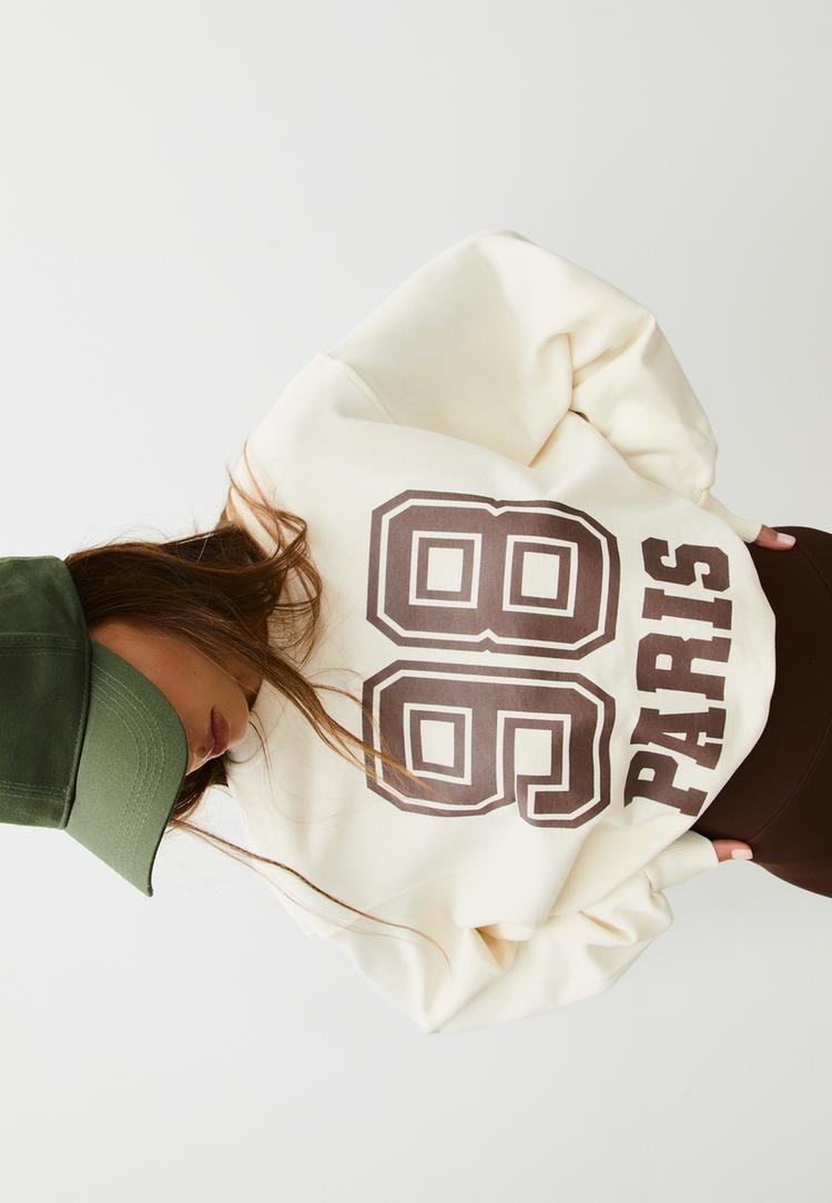 puff sleeve sweatshirt with placement print
